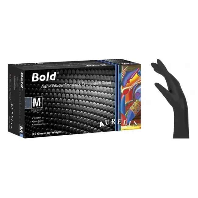 Γαντια Νιτριλίου Aurelia Bold Μαύρο 100τεμ.