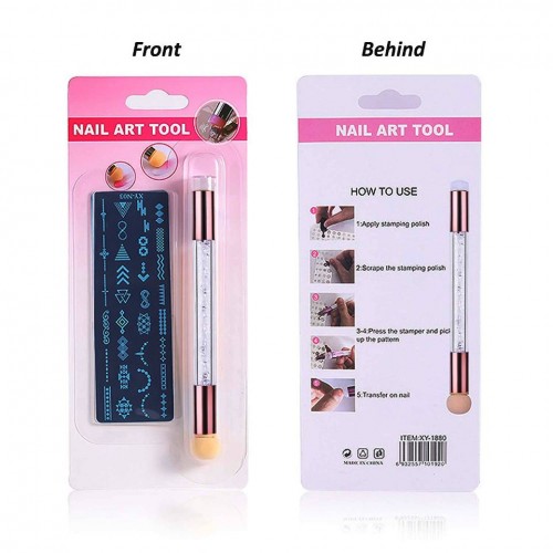 Πινέλο Ombre και σιλικόνης με πλάκα για στάμπες