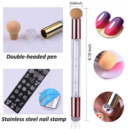 Πινέλο Ombre και σιλικόνης με πλάκα για στάμπες